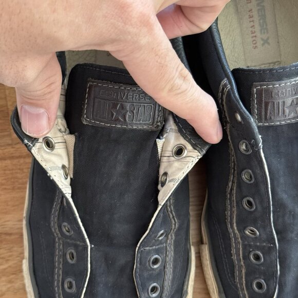 Converse John Varvatos Laceless Low Top Sneakers Mens 10.5 Us Black Slip On - Picture 14 of 16